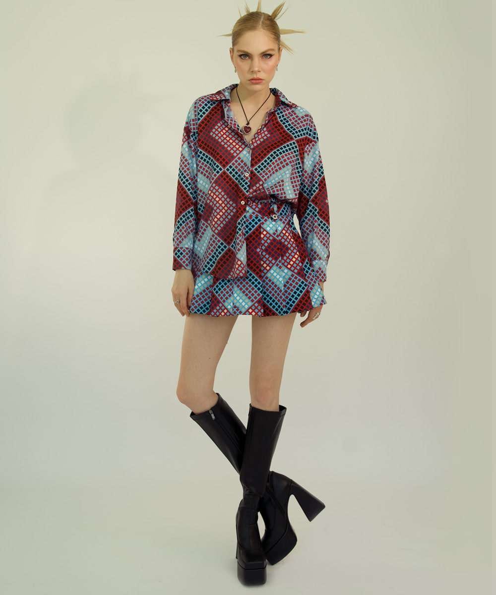 Pleated Mini Skirt in Blueprint - imagen 1