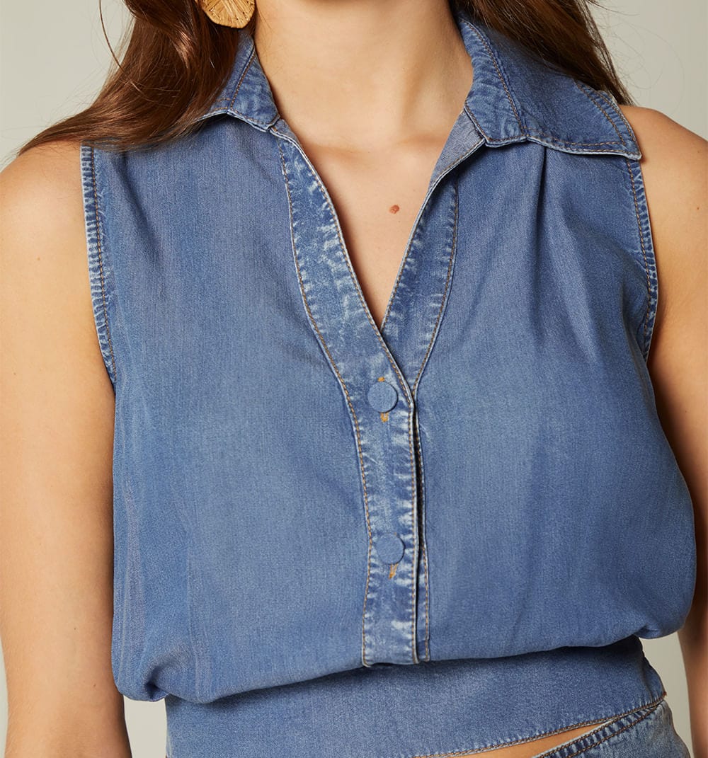 Blusa manga sisa con fajon - imagen 3