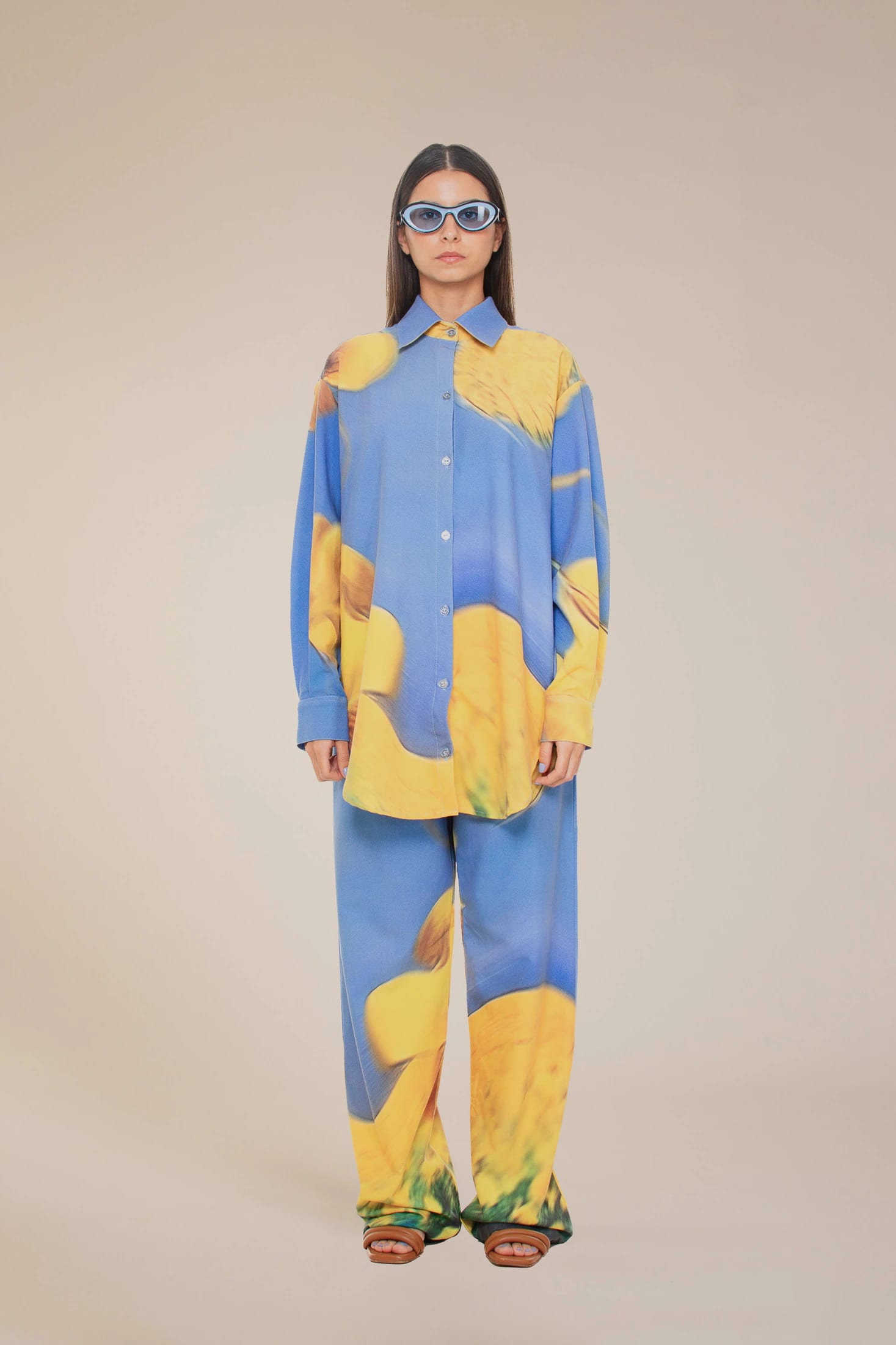 'Yellow Flowers' Straight-Leg Pants - imagen 1