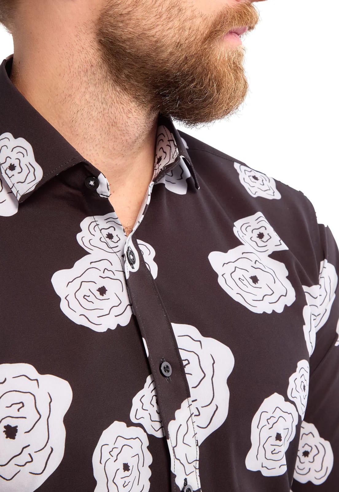 Camisa manga larga floral negra - imagen 6