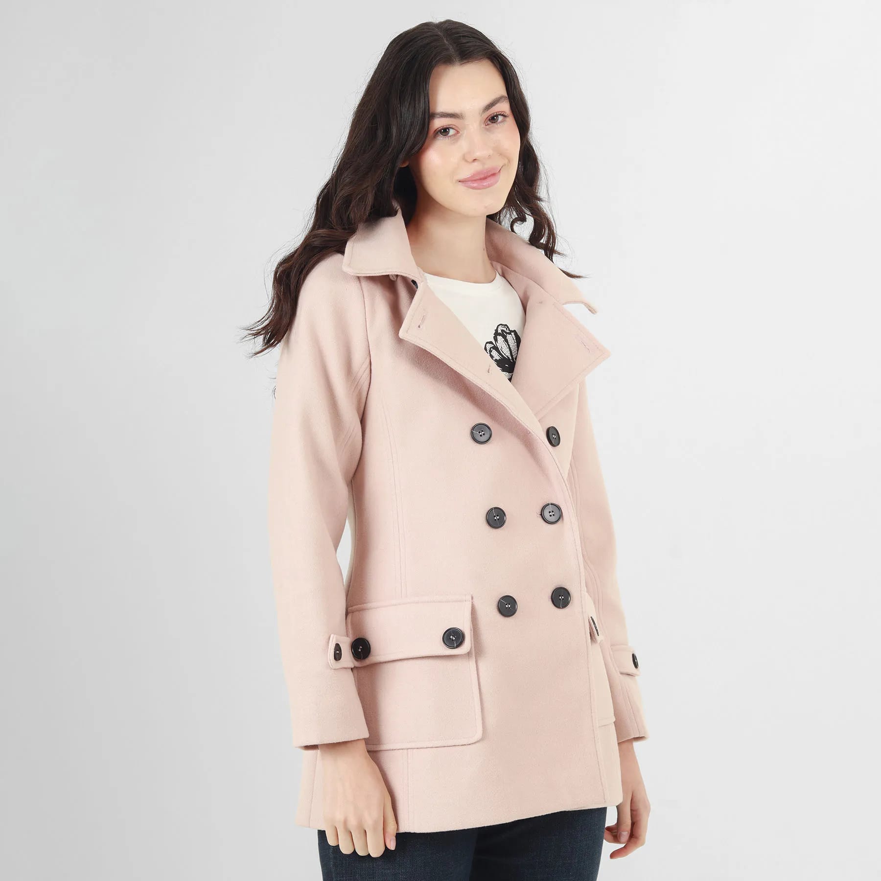 Chaqueta abrigo trench cruzado cuello solapa con capucha - imagen 11