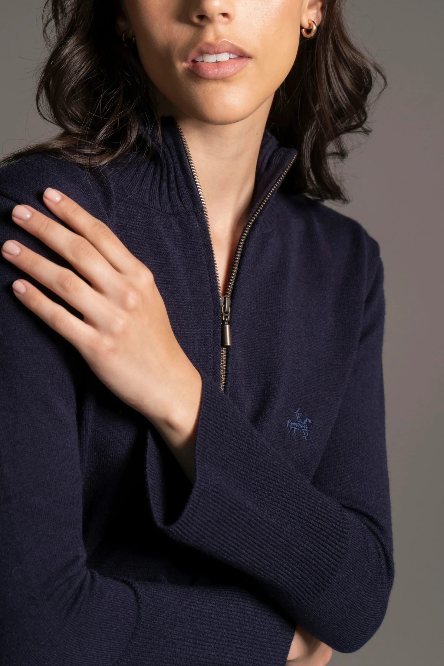 Suéter Go To Halfzip Mujer Azul Oscuro - imagen 1