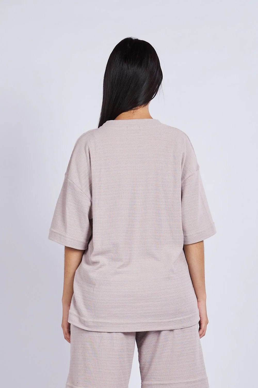 Camiseta oversize textura horizontal Caqui - imagen 3