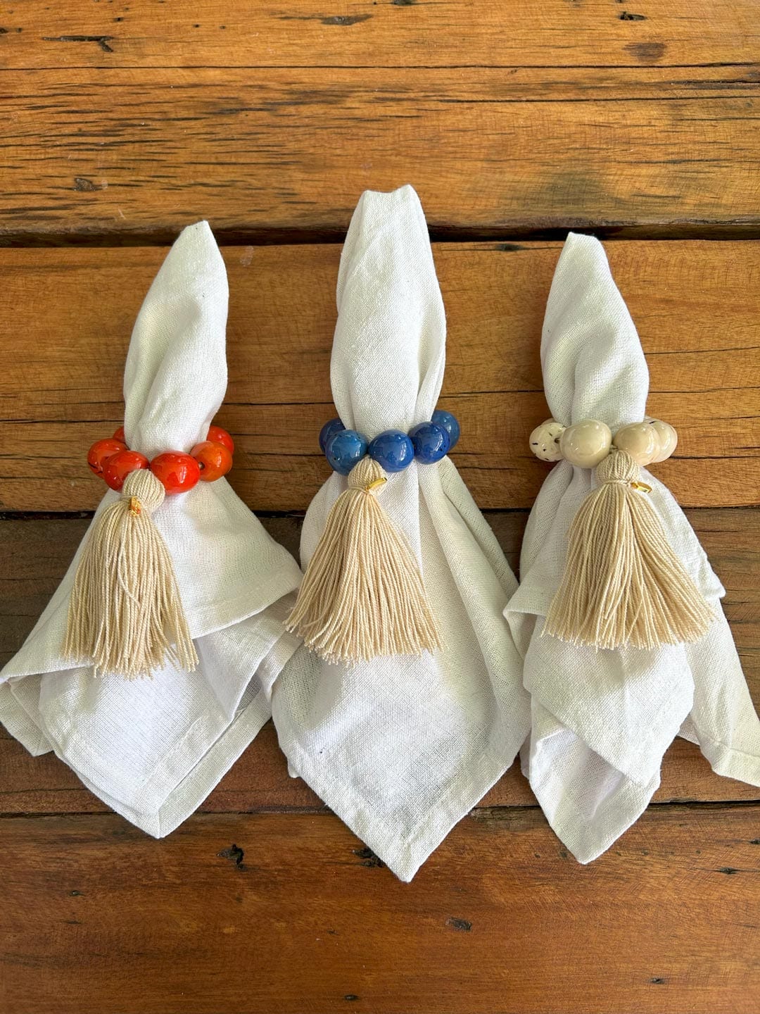 Set de 4 servilleteros de Taguas Blanco - imagen 3