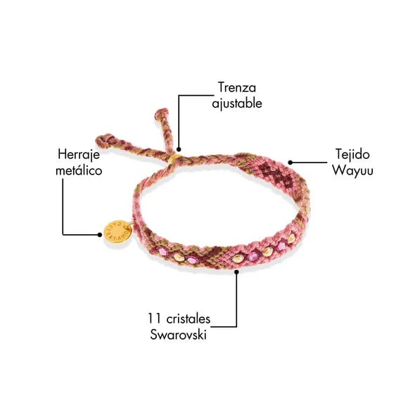 Wayuu Skinny Bracelet | Pink Aura - imagen 10