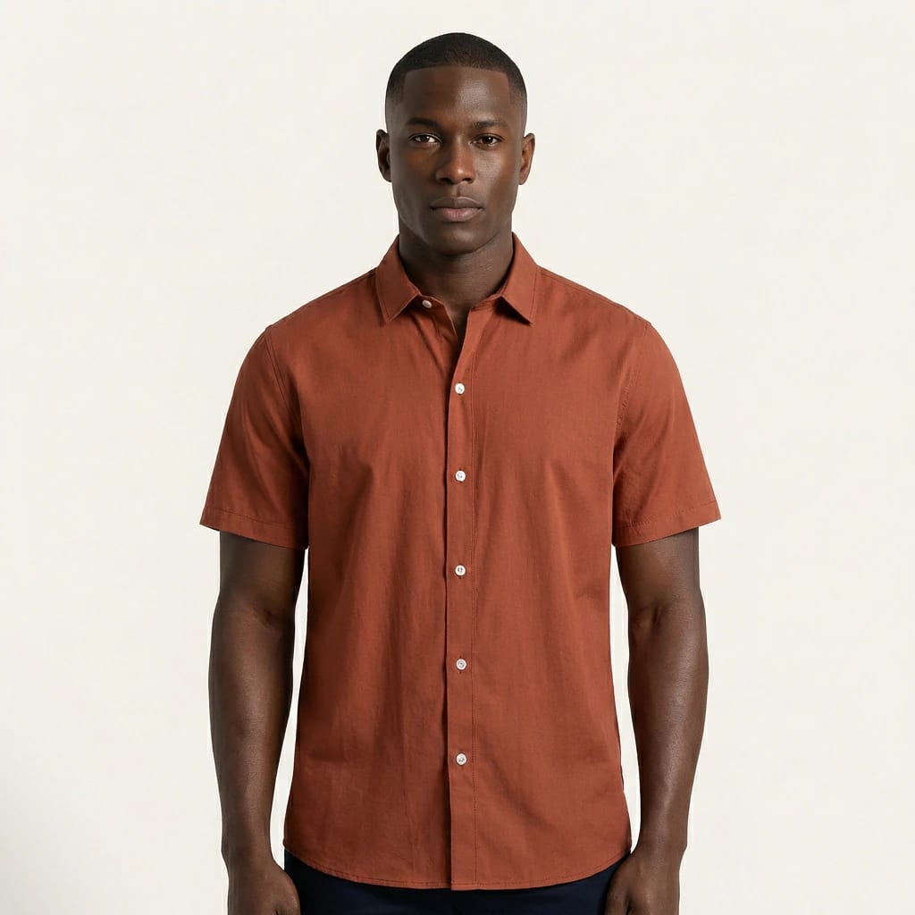 Camisa Cuello Clasico Terracota JO012 - imagen 1
