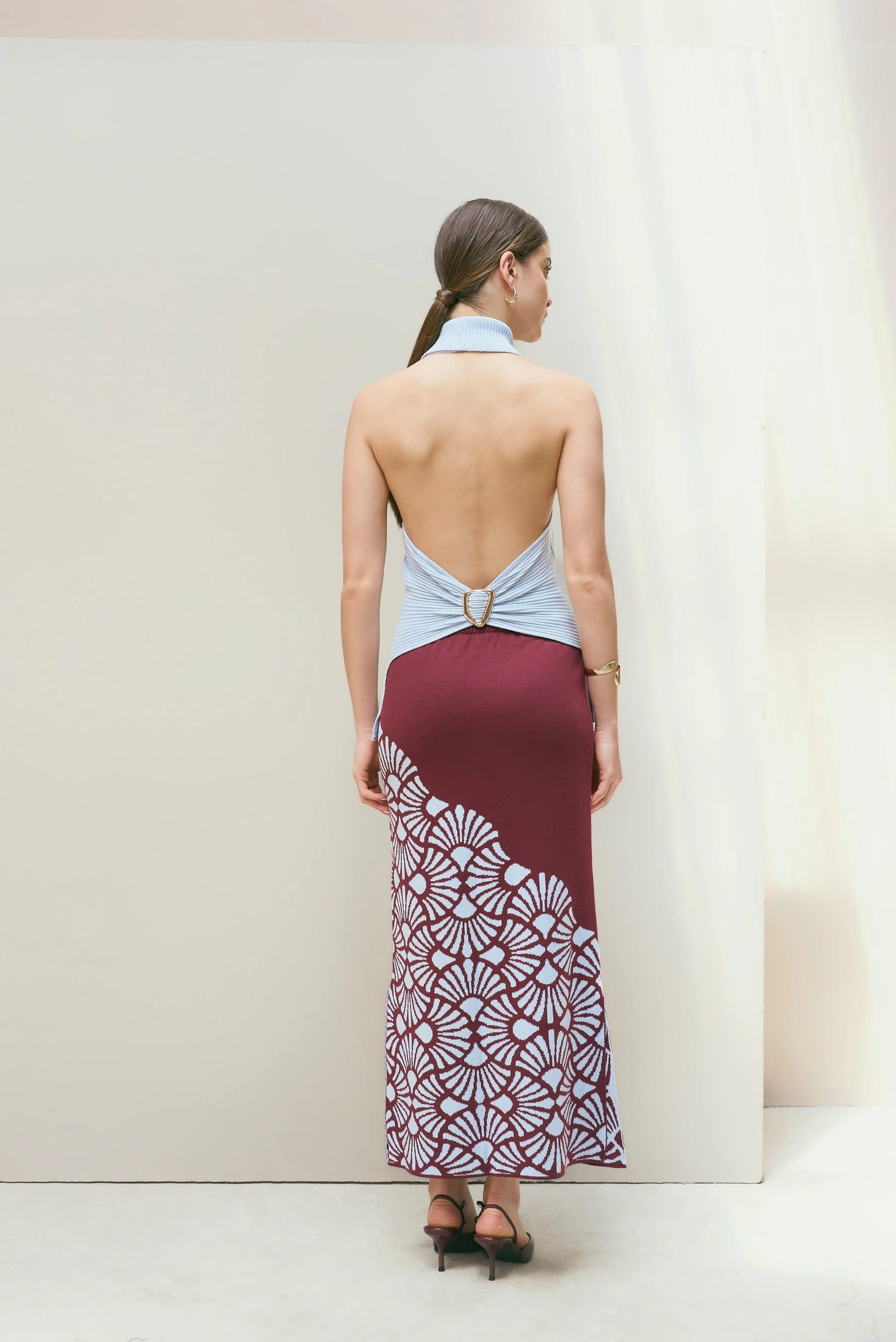 Falda Venus Vinotinto-Azul Celeste - imagen 2