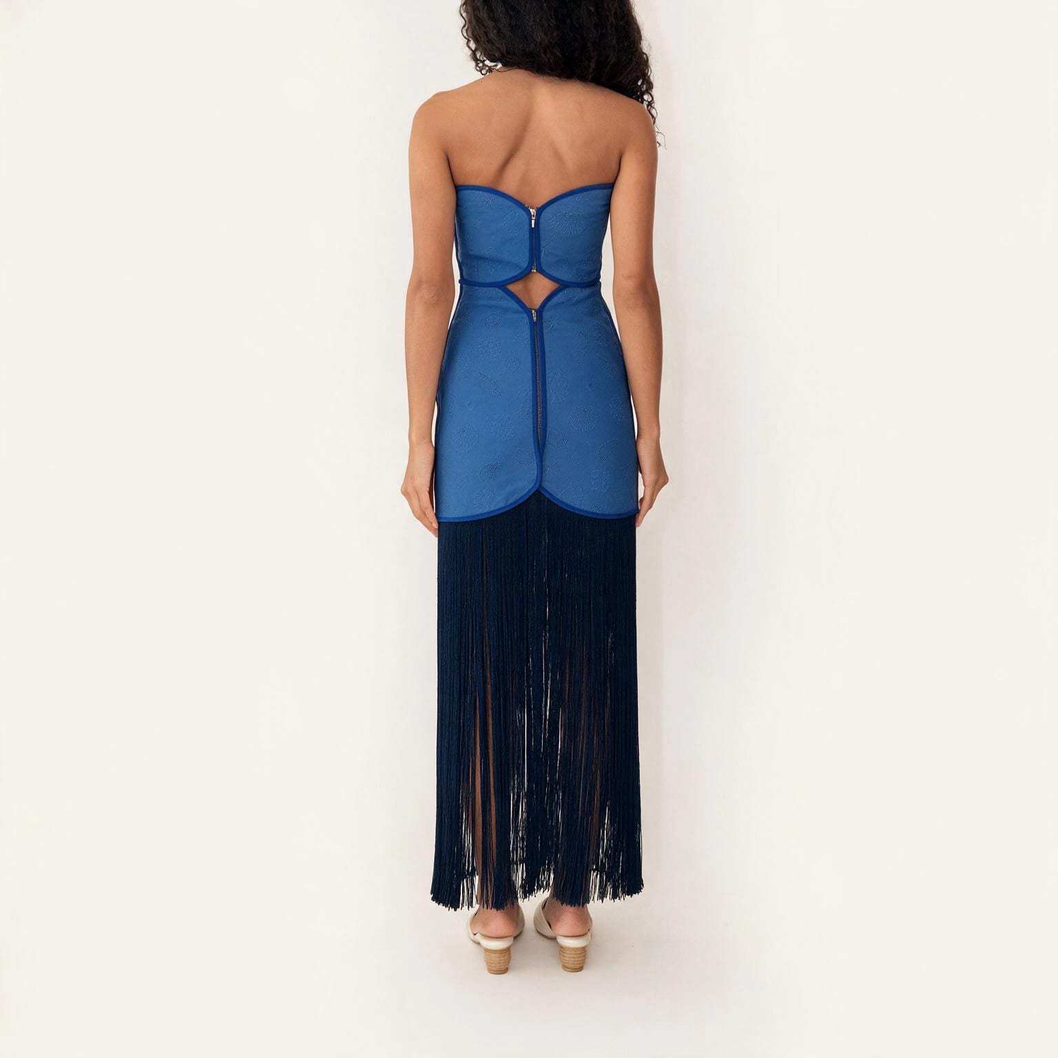 JOAQUINA DRESS DEEP SEA BLUE SEASHELLS - imagen 4