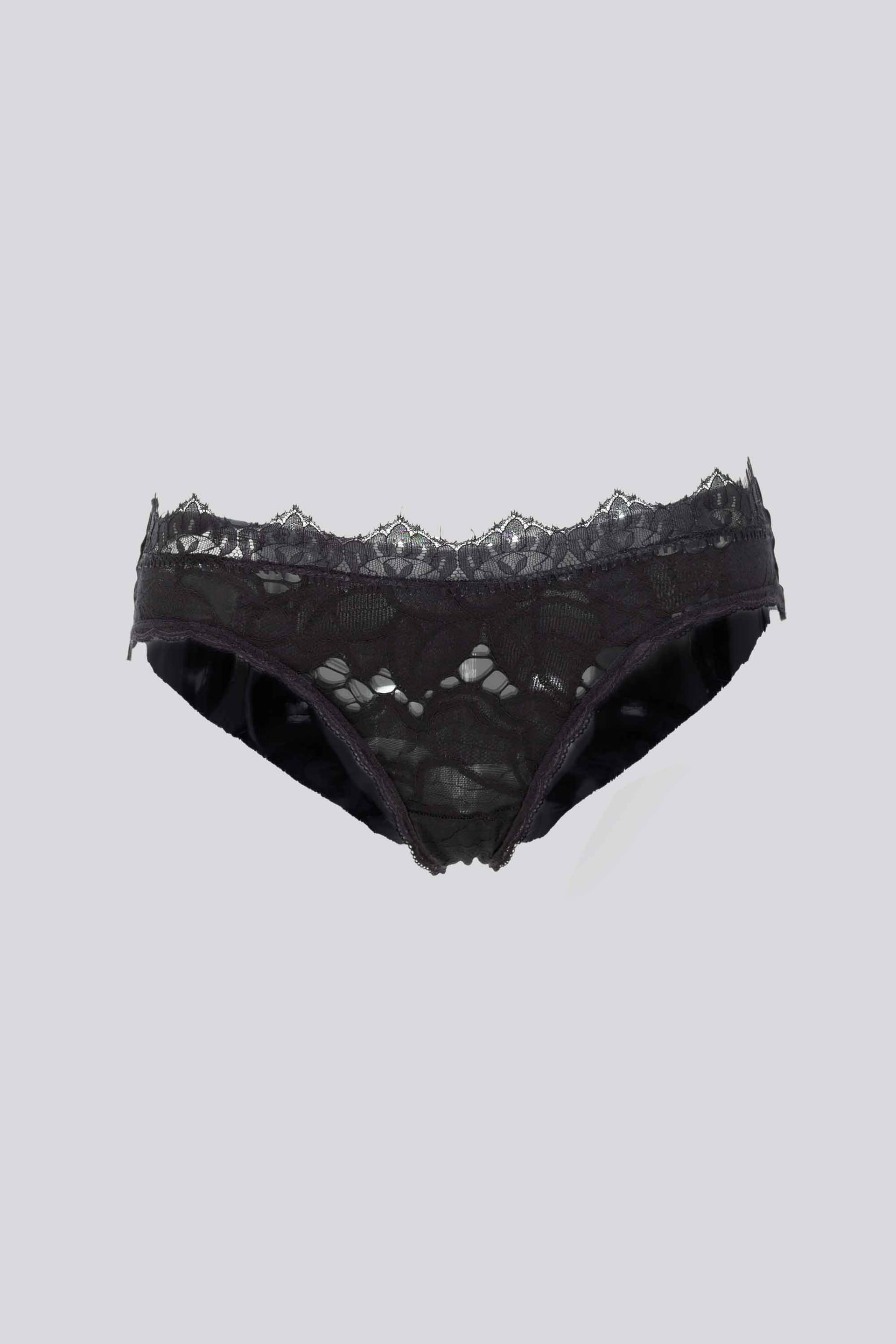 CULOTTE ELLIPSE ENCAJE ALGODÓN NEGRO - imagen 3