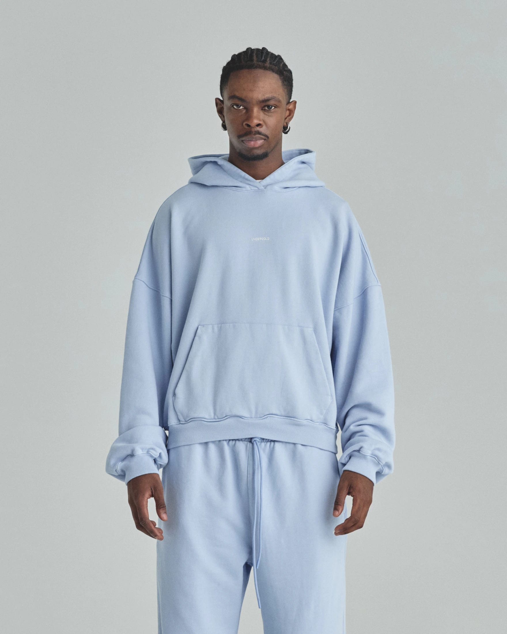 Basics Undergold Boxy Fit Hoodie Light Blue - imagen 2