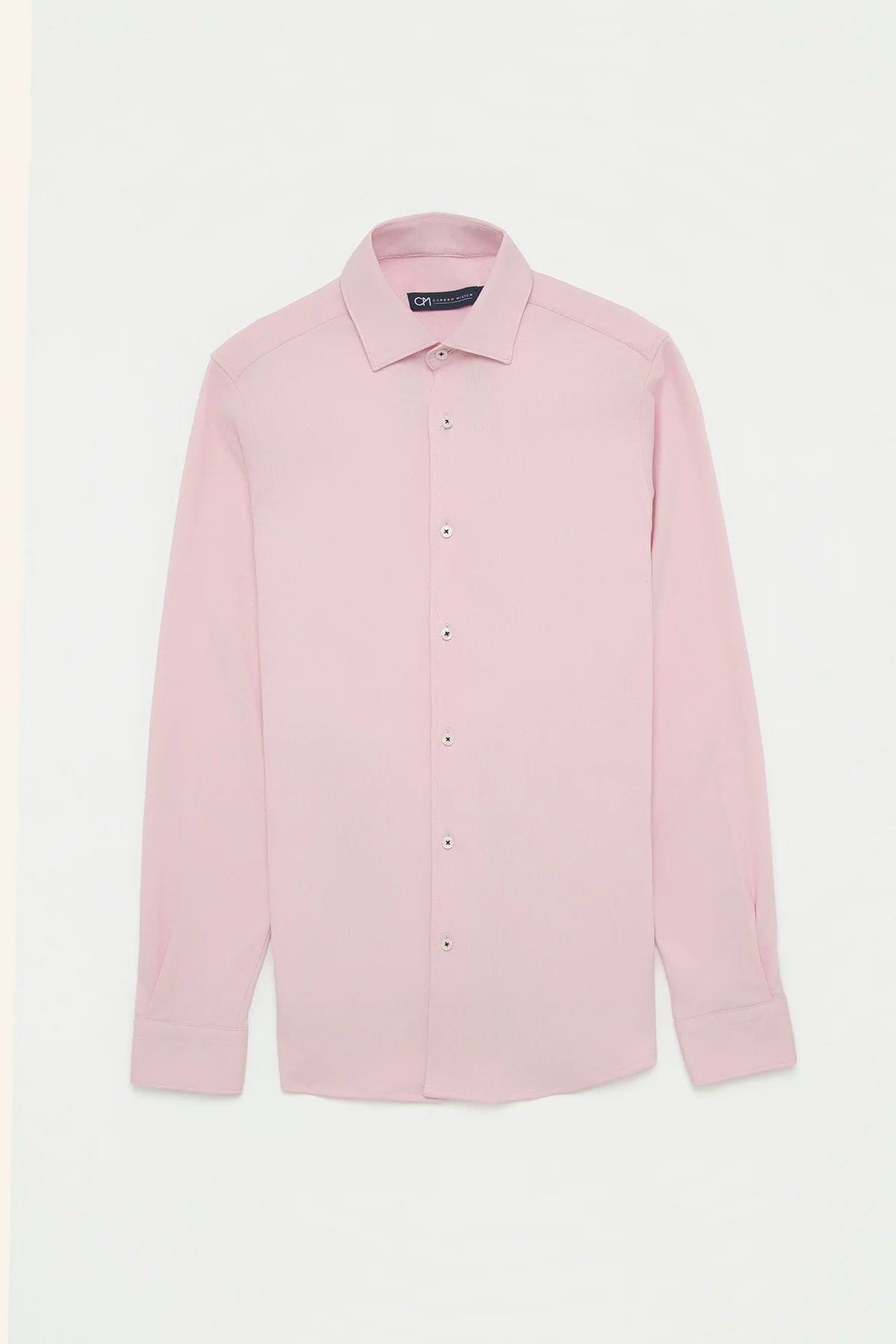 Camisa Piqué Botón Contraste Algodón Rosa Bebé - imagen 1