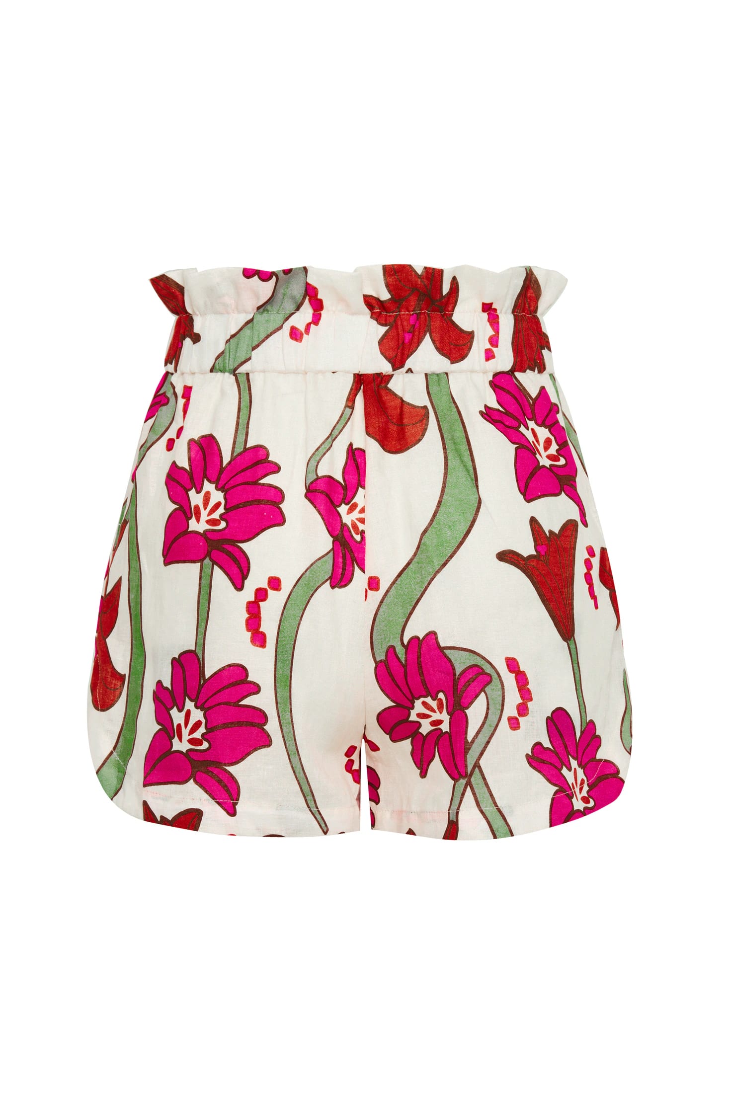 San Antonio Linen Shorts / Fuchsia Flowers - imagen 3