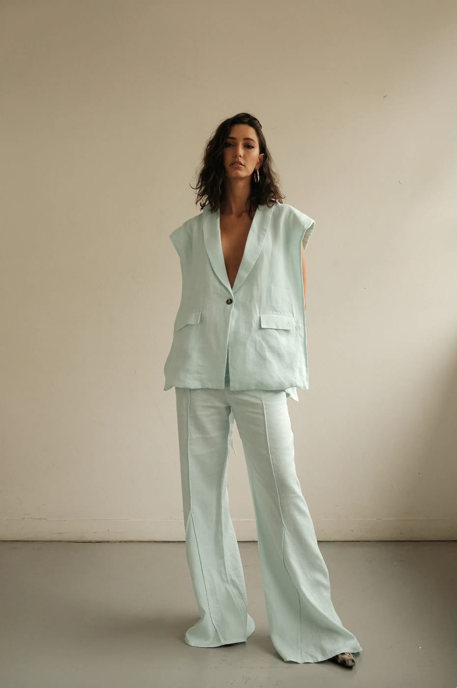 Pantalón Aire de lino | Azul claro - imagen 7