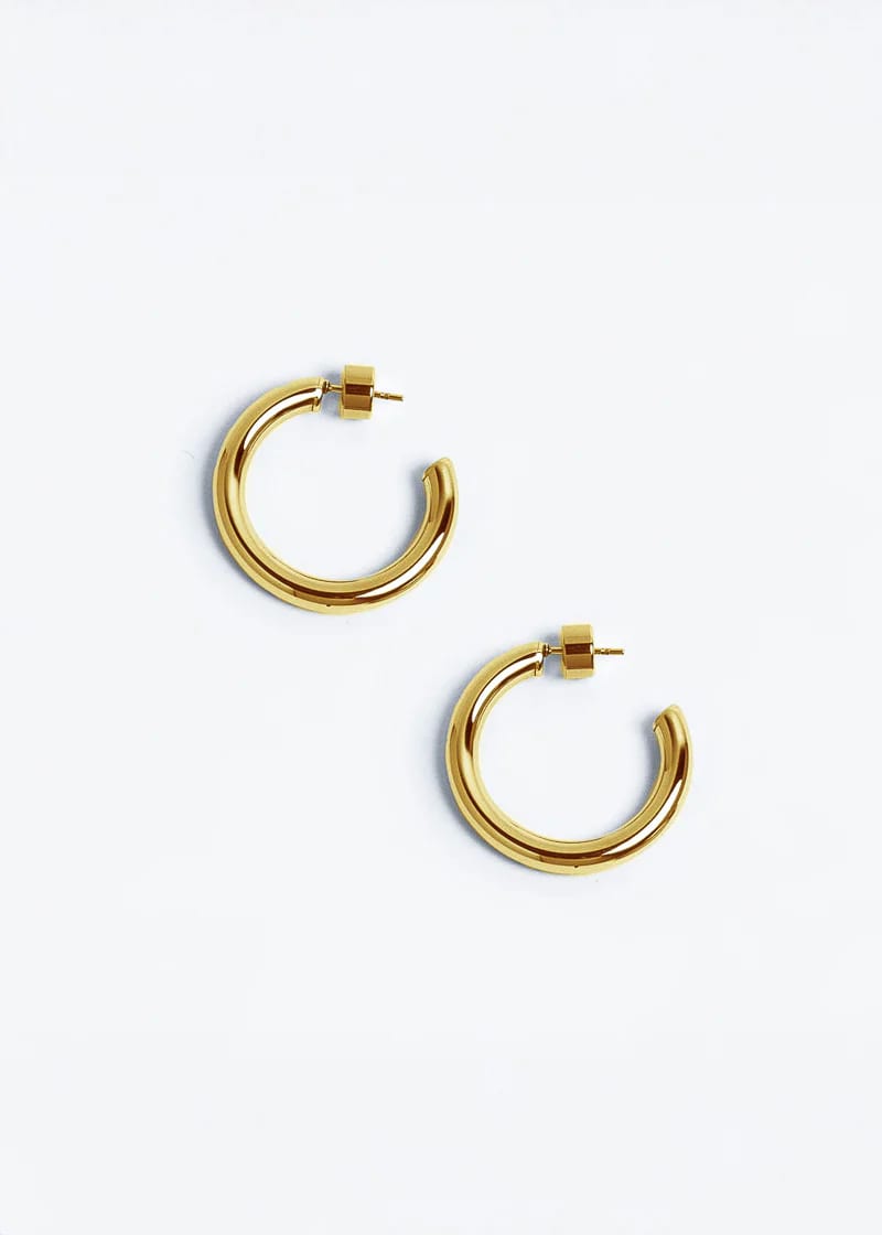 Small Chunky Hoops Plateado - imagen 4
