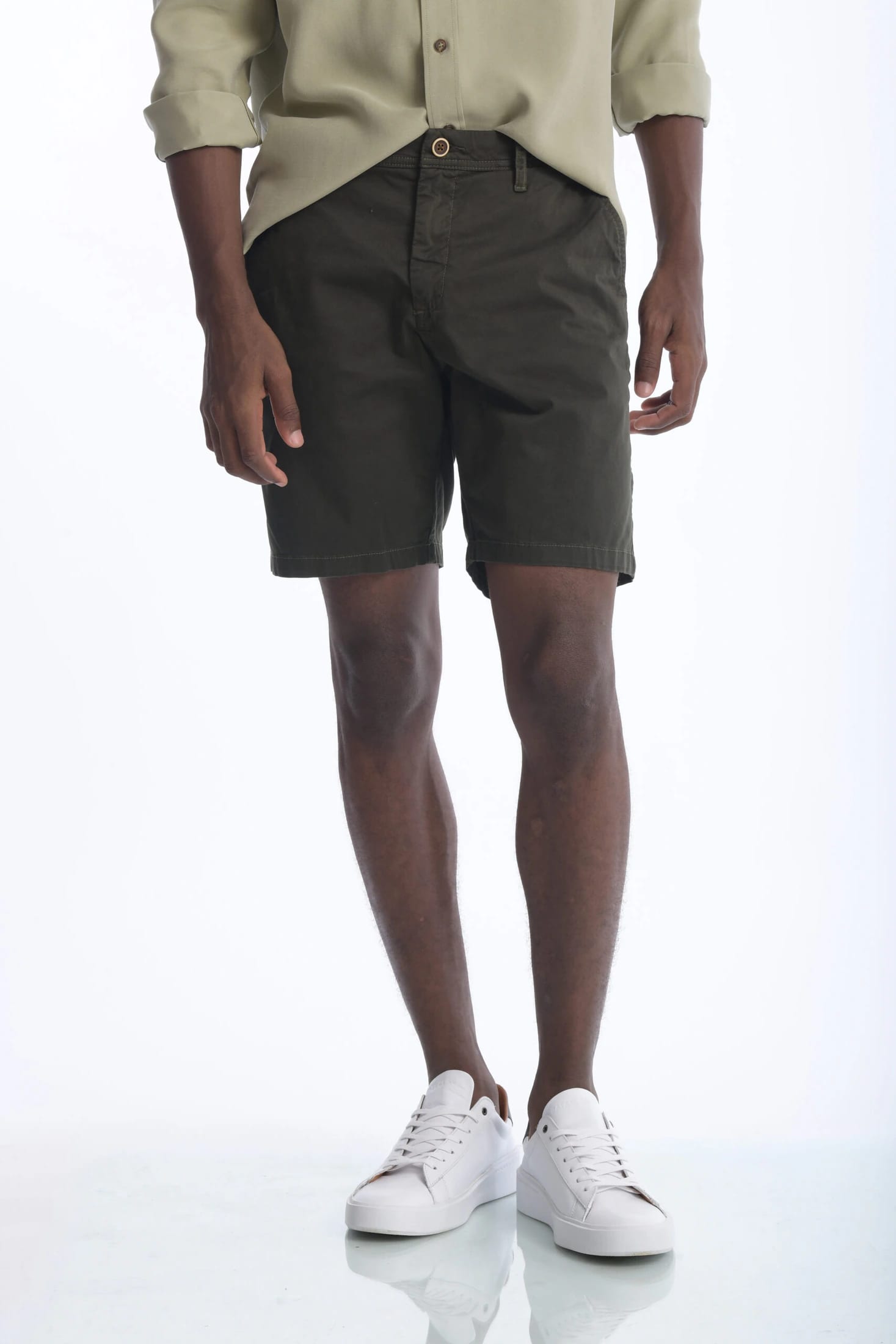 Bermuda Chino Dril Verde Militar - imagen 3