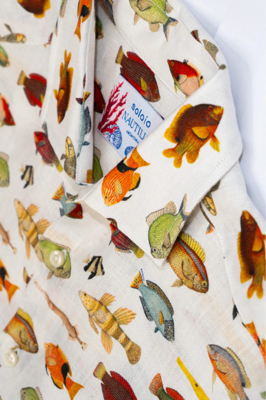 Men's linen shirt white nemo - imagen 8