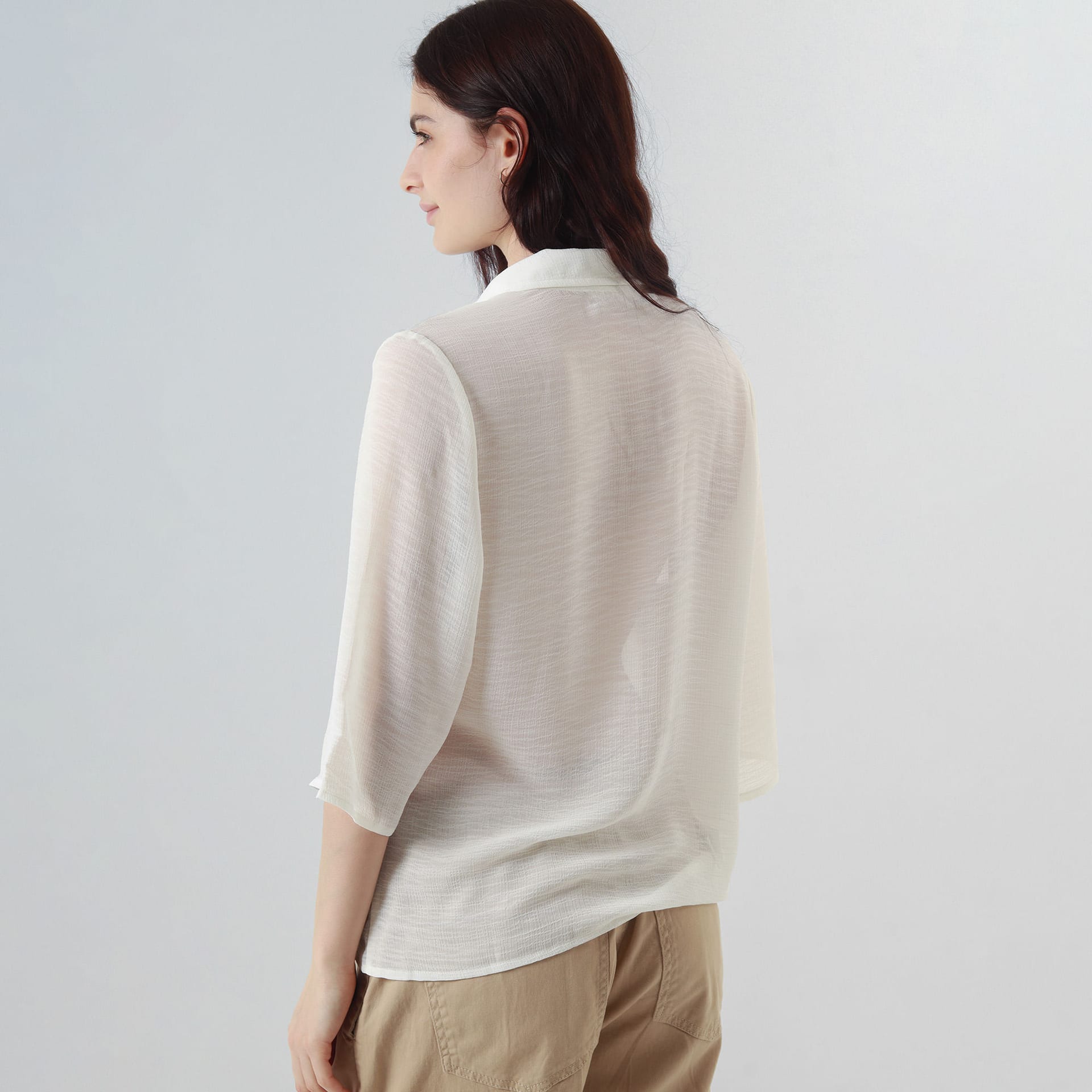 Blusa Cuello Camisero Manga 3/Cuartos - imagen 5