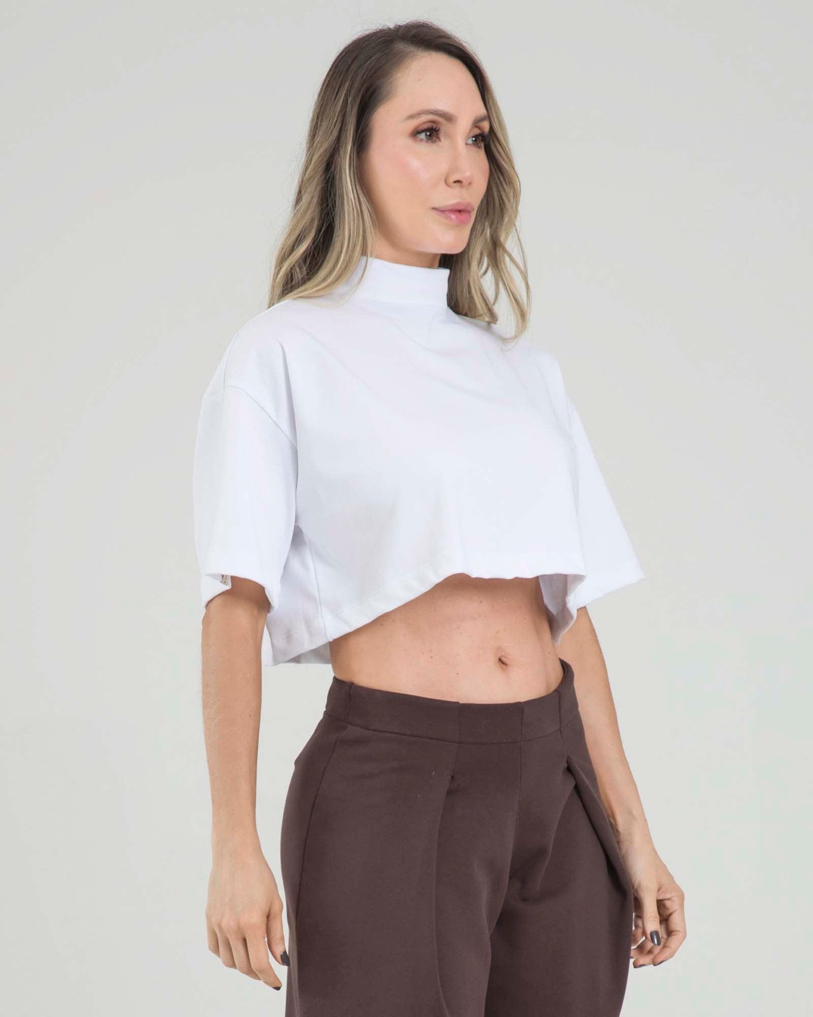 Blusa back zip blanco lumen FIBER - imagen 1