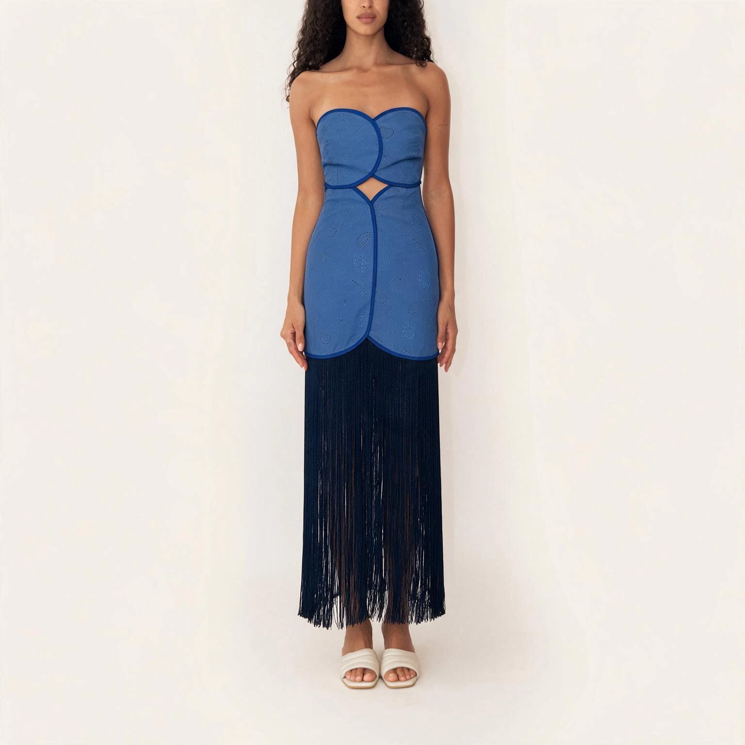 JOAQUINA DRESS DEEP SEA BLUE SEASHELLS - imagen 2