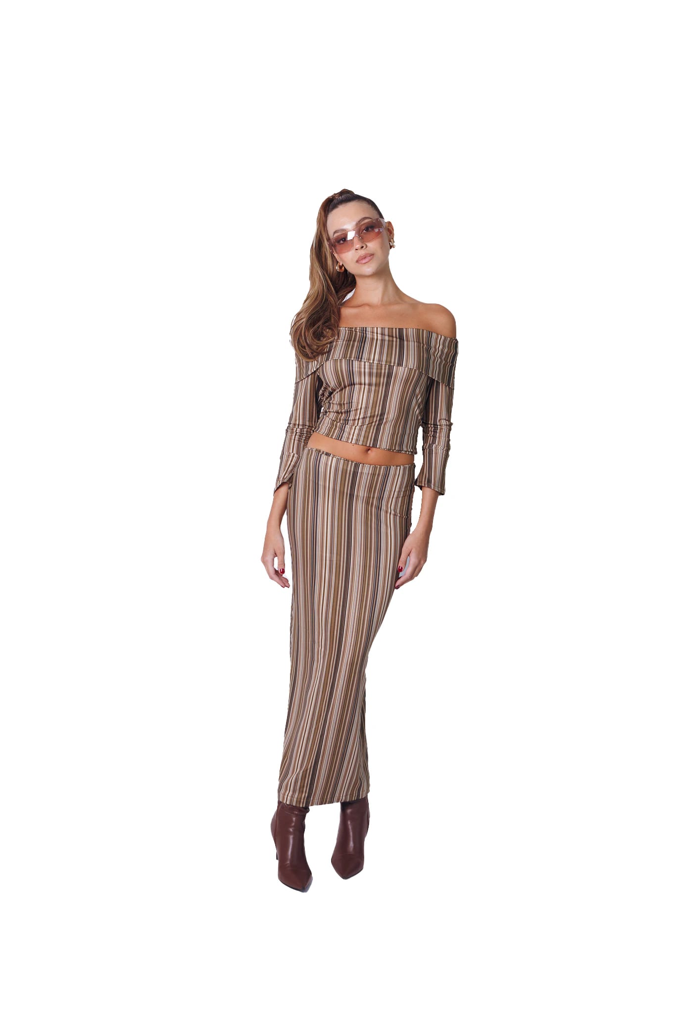 Off Shoulder Top In Desert Burn - imagen 5