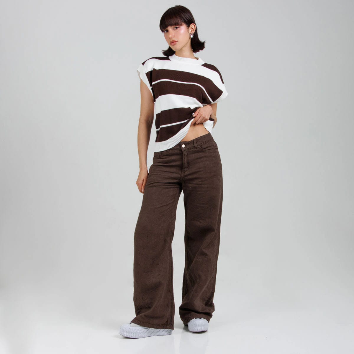 Jean Wide Leg Cafe Ax-3103 Rigido - imagen 4