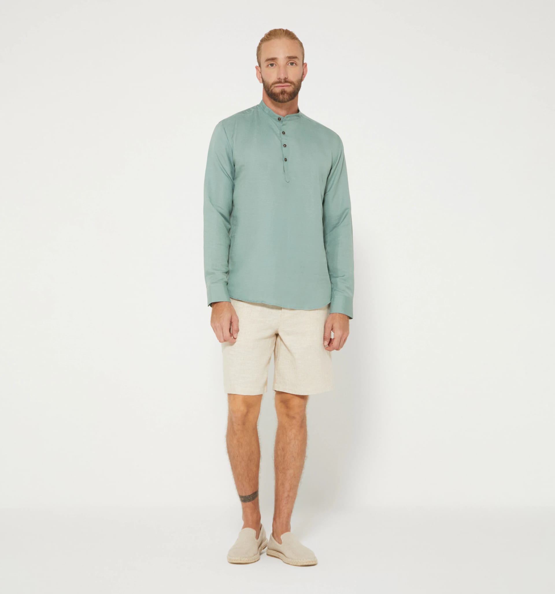 Camisa lino para hombre cuello nerú - imagen 12