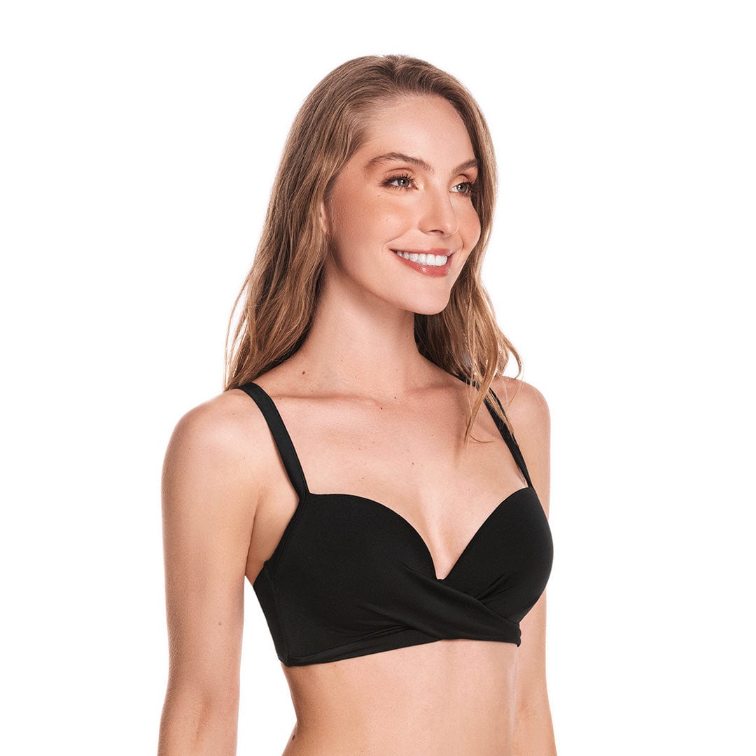 TOP DE VESTIDO DE BAÑO CON COPAS SIN REALCE - imagen 2