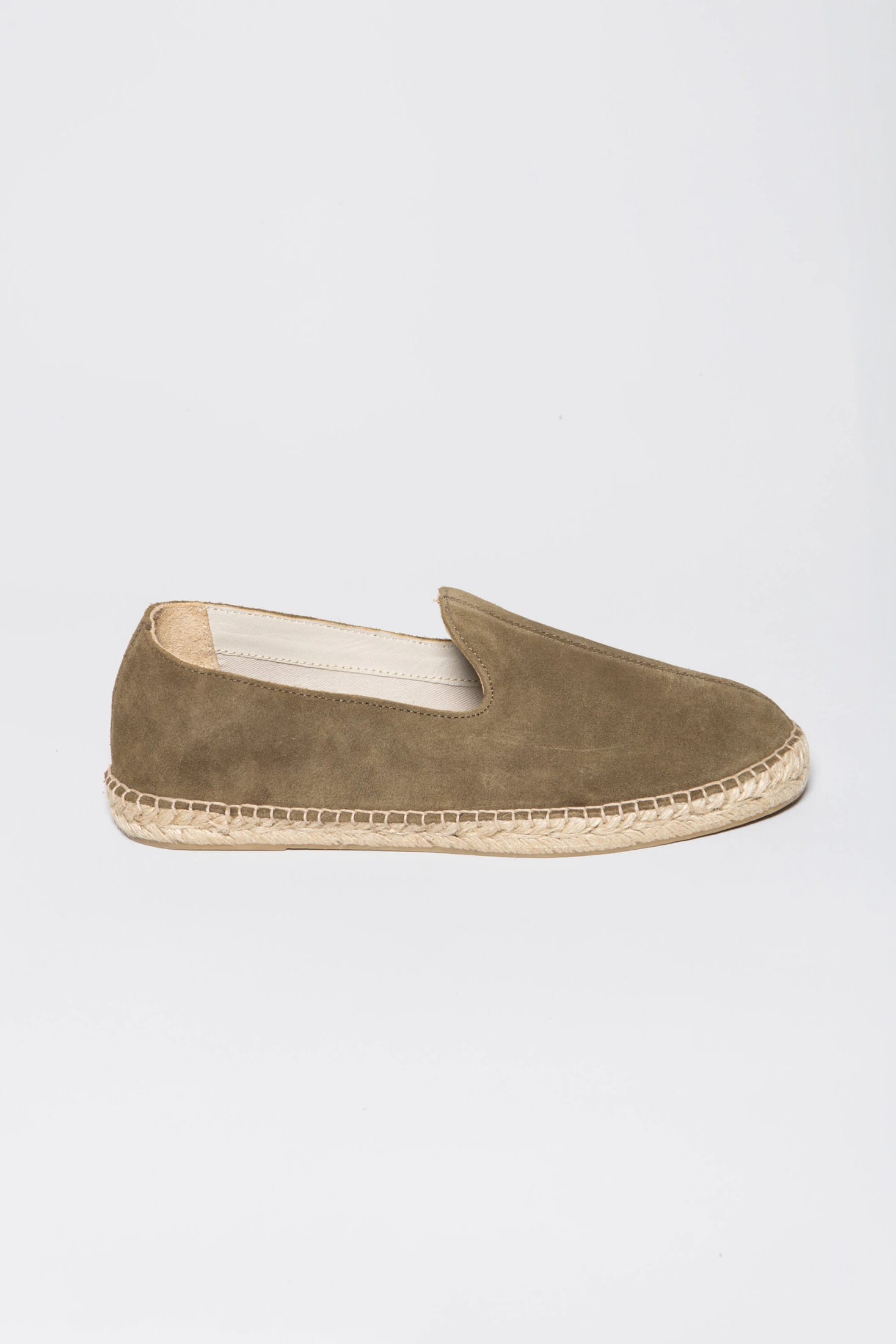 Men's leather espadrille kaki canvas - imagen 1
