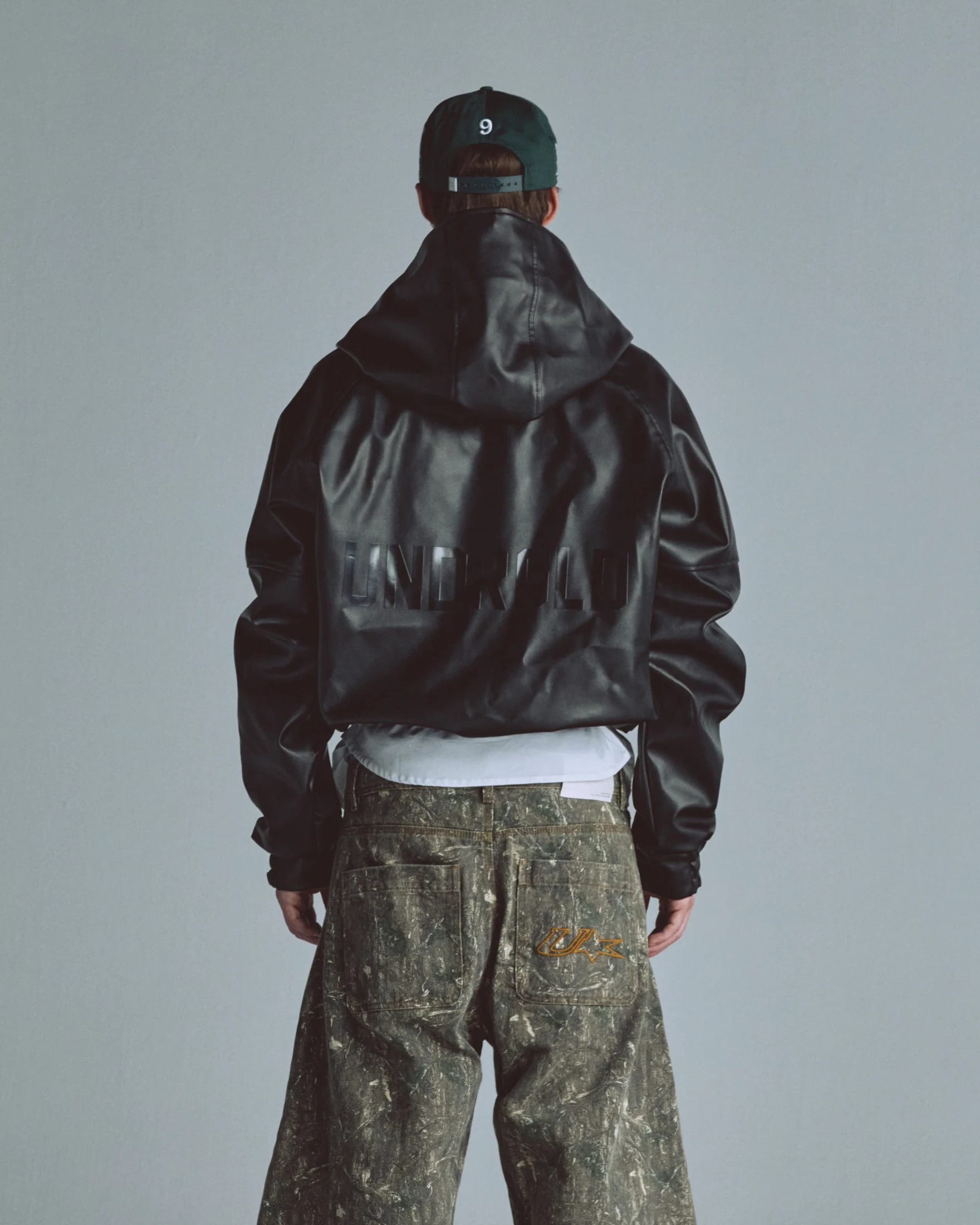 Basics UNDRGLD Leather Zip Up Hoodie Jacket Black - imagen 8