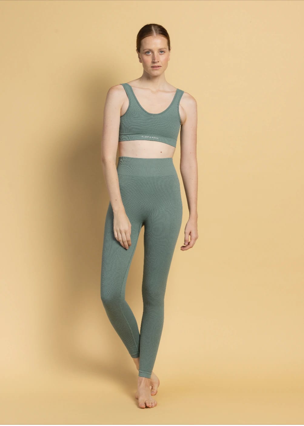 Set Top Box Legging Waffle Verde - imagen 1