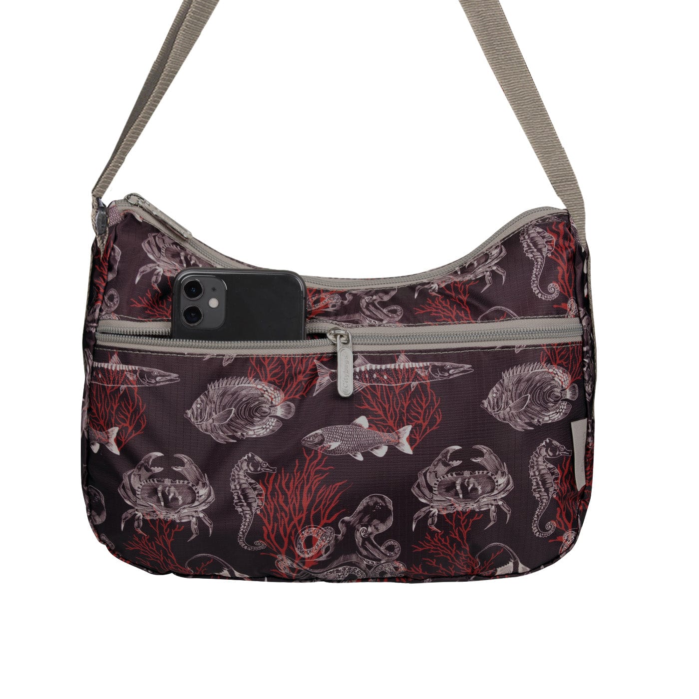 Bolso City Manos Libres ULTRA Plegable Estampado Coral - imagen 4