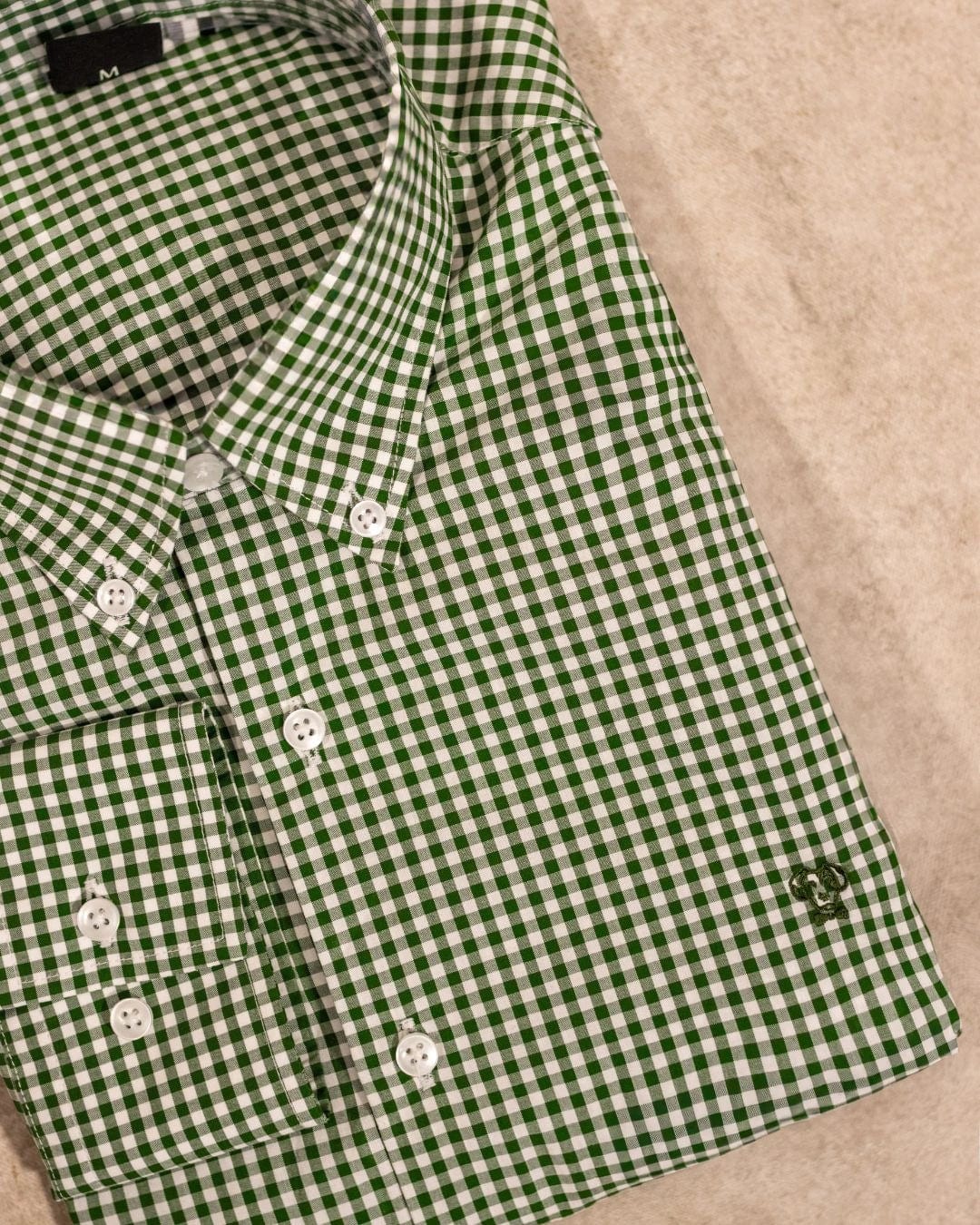 Camisa Antimanchas Popelina Cuadros Verde Oscuro Lugano - imagen 7