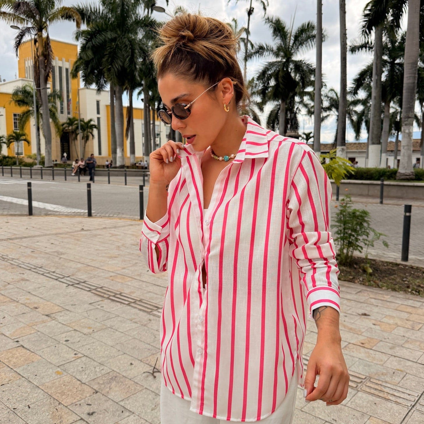 Camisera Playita Rayas Rosa - imagen 4