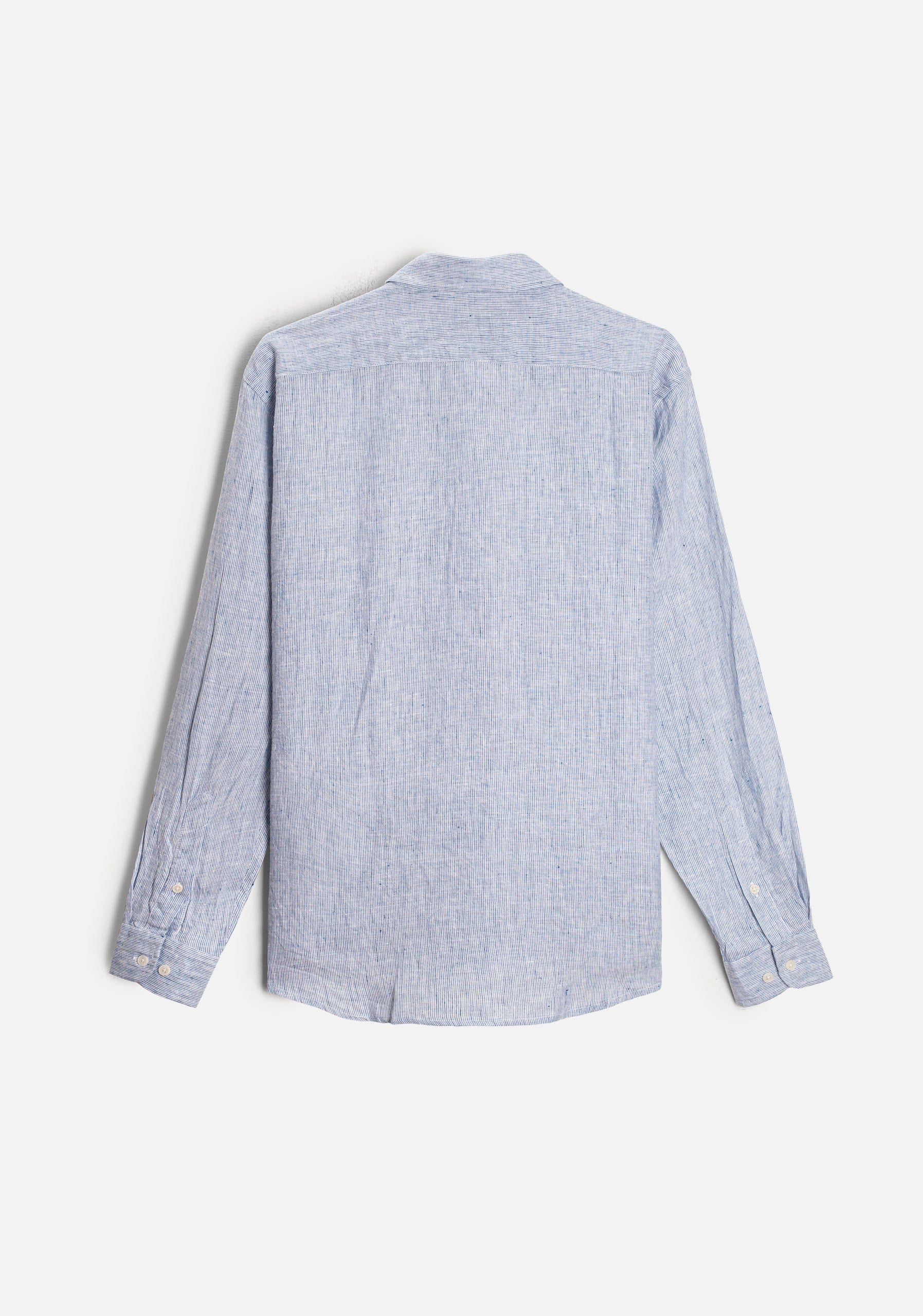 Camisa H CBD Lino Rayas Delg Azul Osc-Blanco L-Fuc - imagen 4