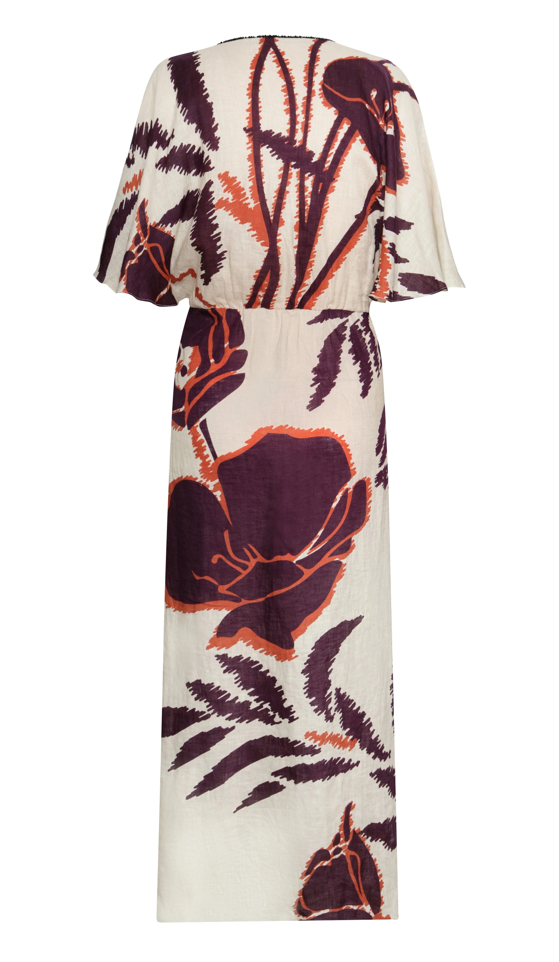 Topacio Linen Tunic Dress / Ecru - Purple Gladiolos - imagen 7