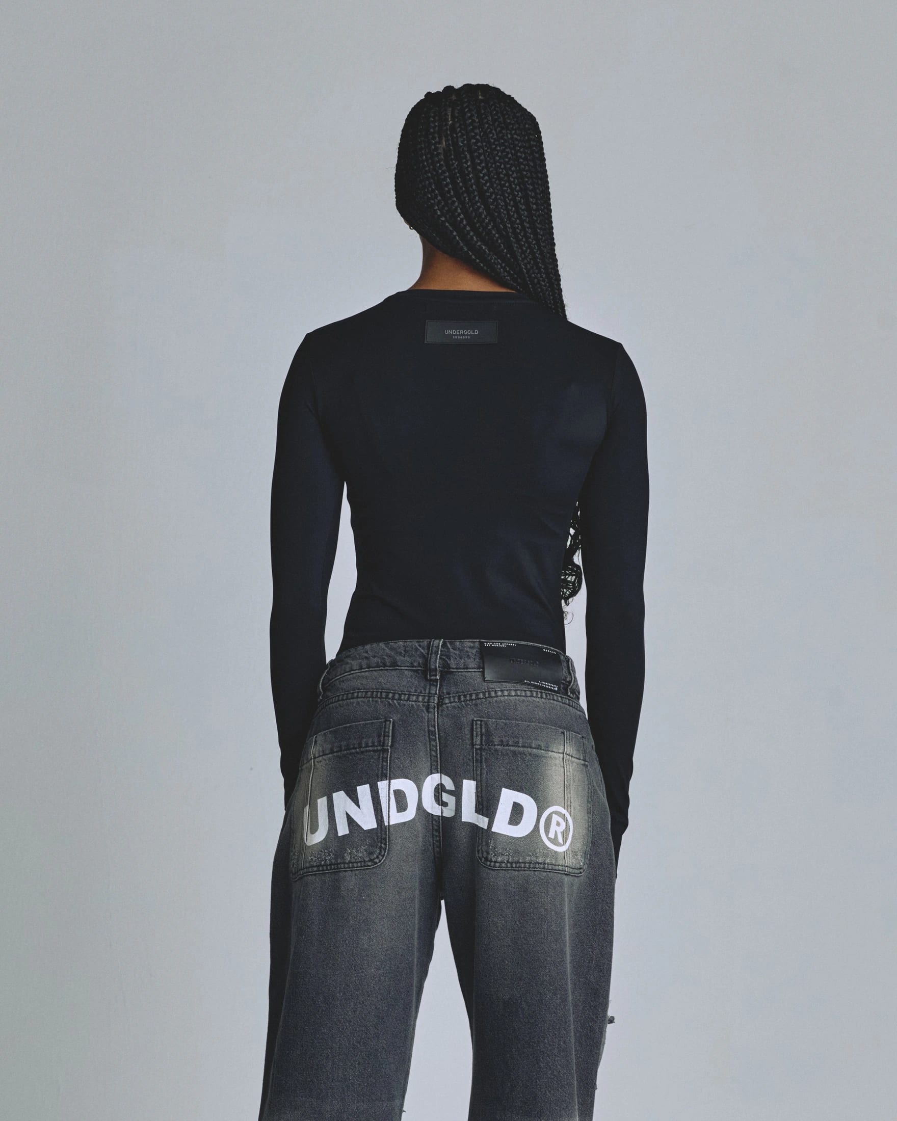 W Basics Undergold Studio Ultra Slim Long Sleeve Tee Black - imagen 7
