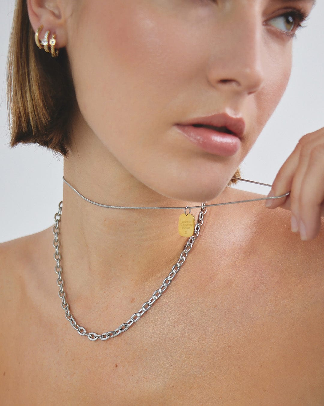 Collar Doble Dije Oro - Acero Inoxidable - imagen 6