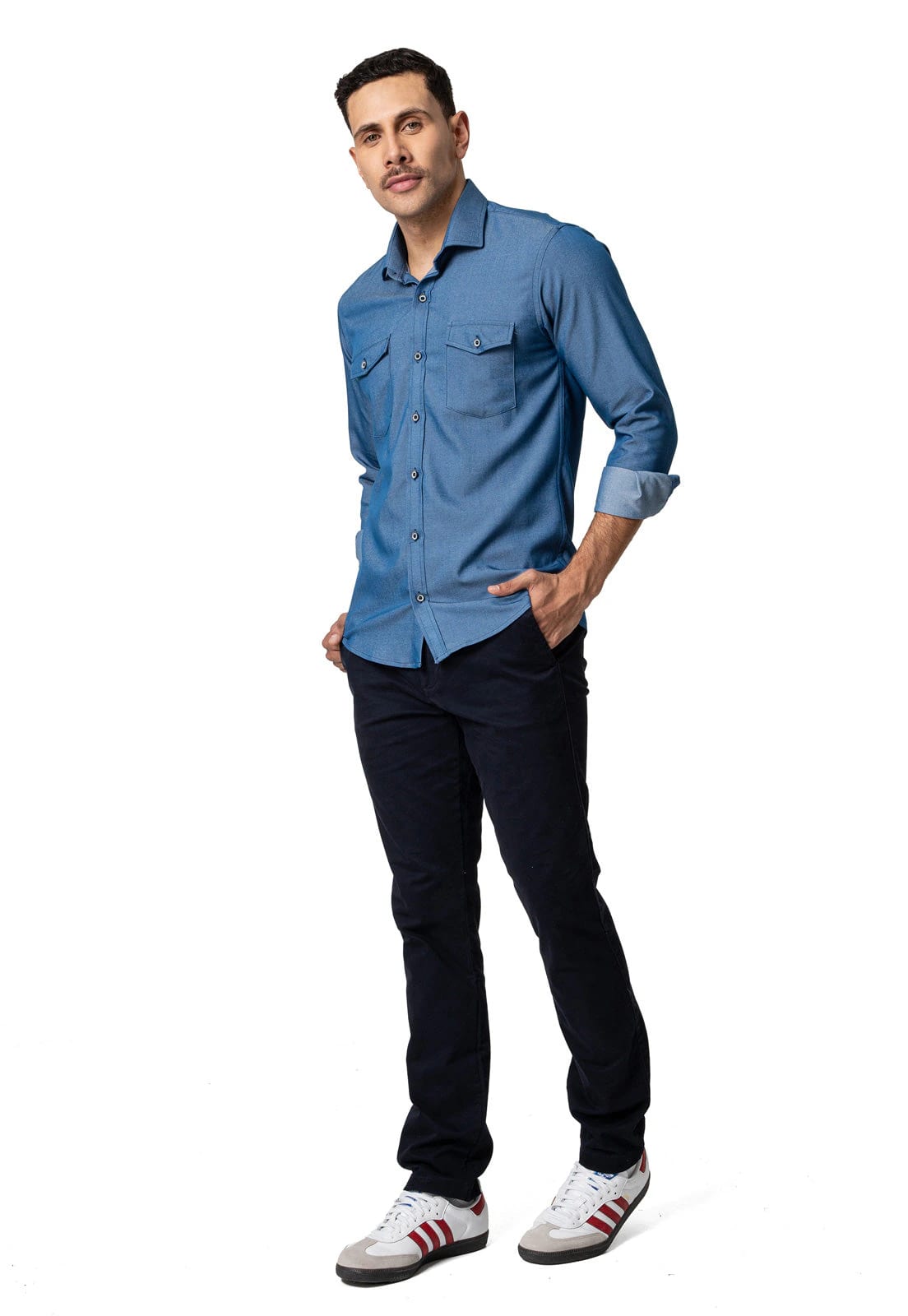 Camisa en Jean claro doble bolsillo - imagen 4
