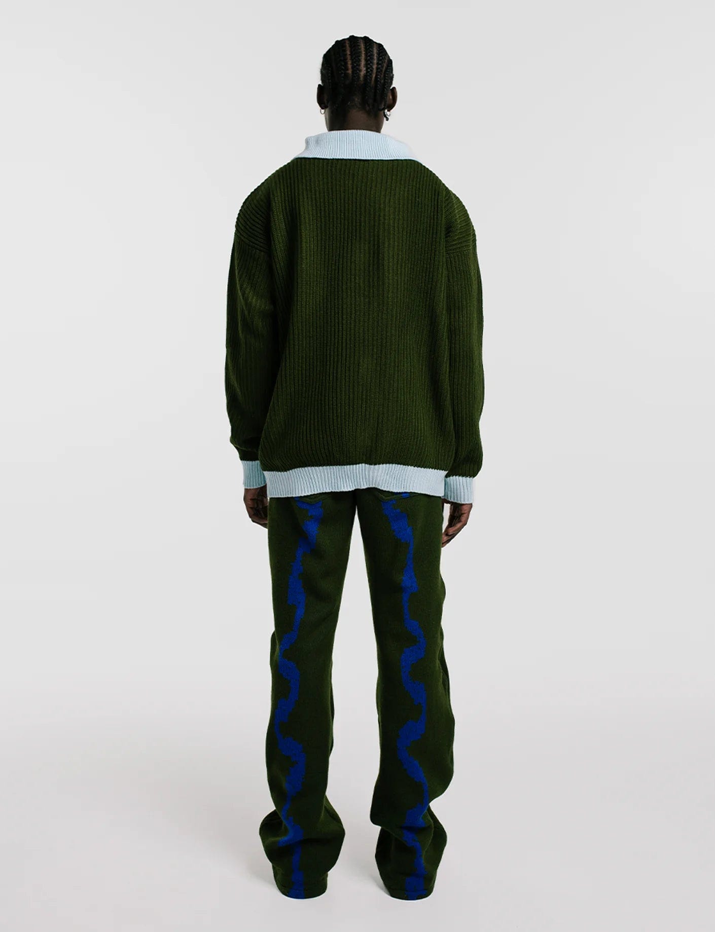 MILITARY GREEN RIB POLO CARDIGAN - imagen 2