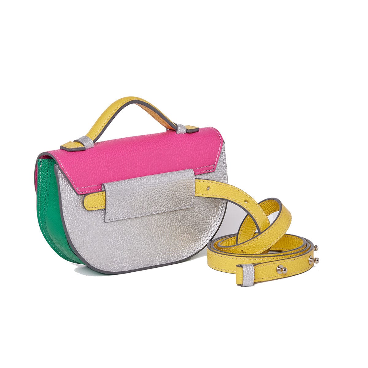 Moon belt bag- Combinada Plata, fucsia, verde y amarillo - imagen 2