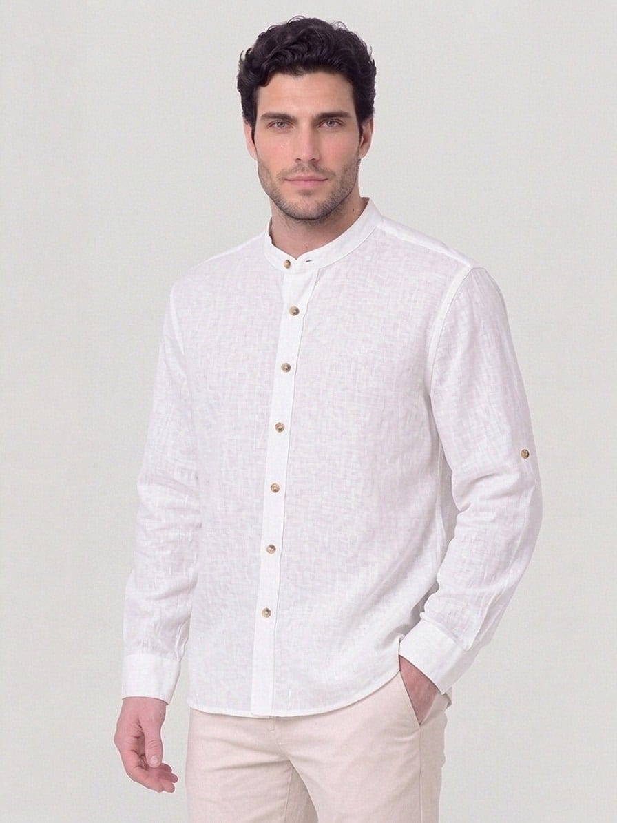 Camisa manga larga en cuello mao neru para hombre Jon Sonen 020225012 - imagen 1