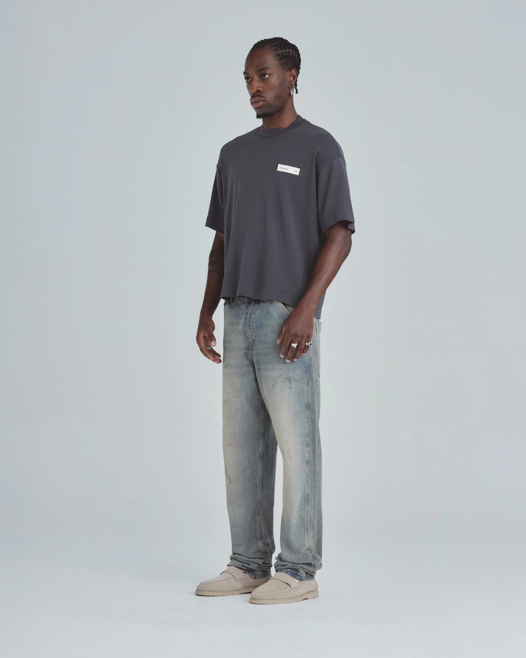 Line Basic Label Boxy Fit Tshirt Vintage Gray - imagen 5