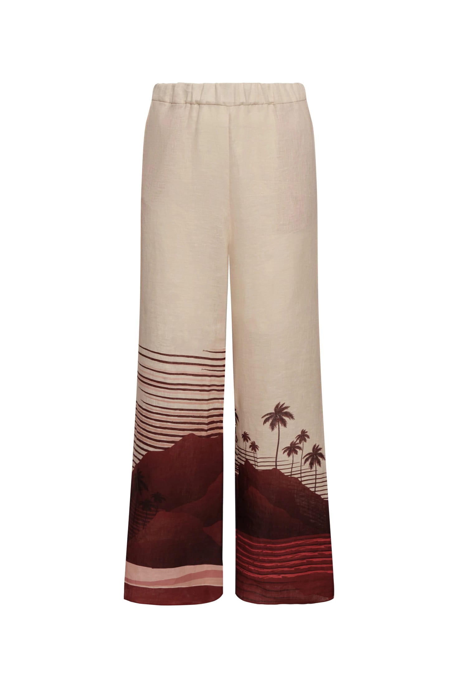 San Benito Linen Pants / Red Tropical Landscape - imagen 2