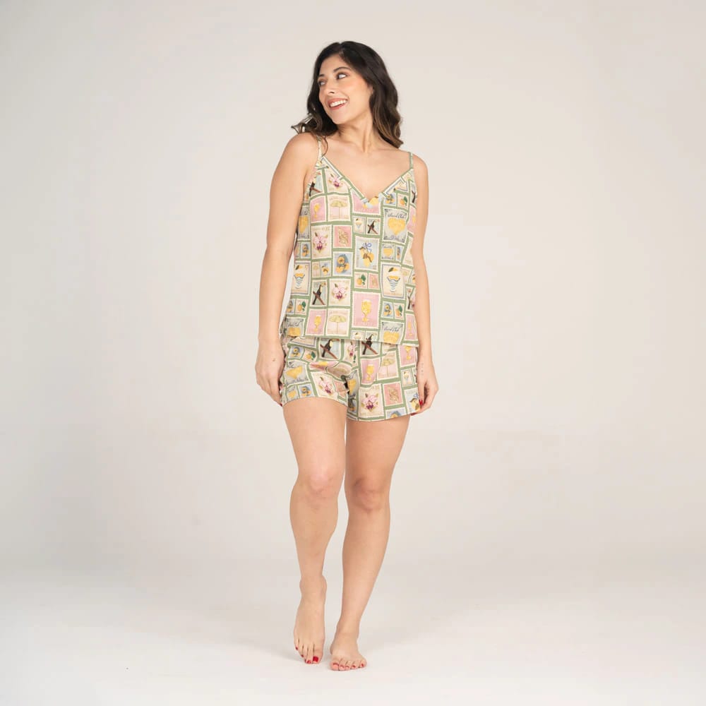 Conjunto de Pijama Short Estampilla. - imagen 1