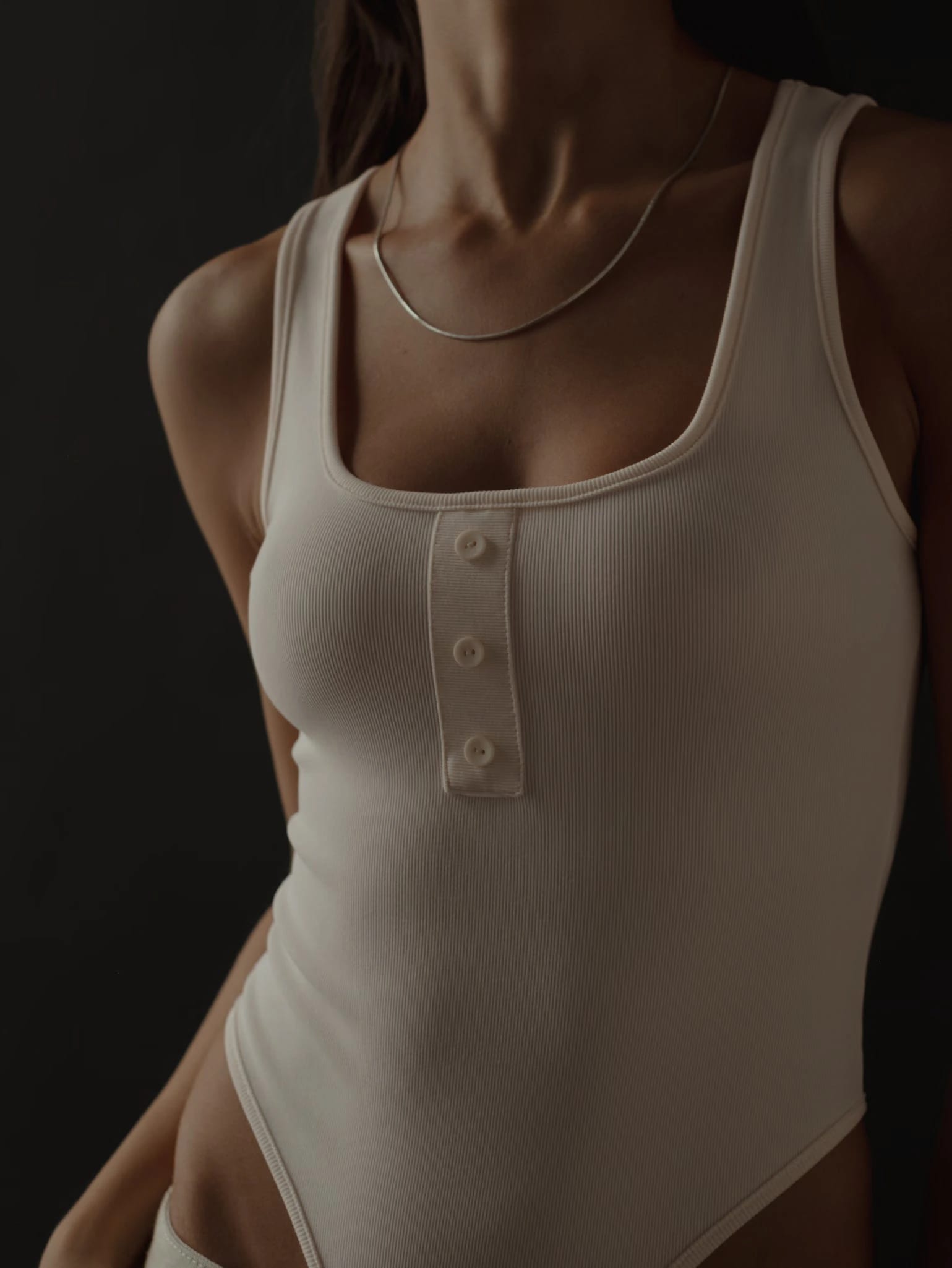 HALF BUTTON BODY - SOFT WHITE - imagen 5