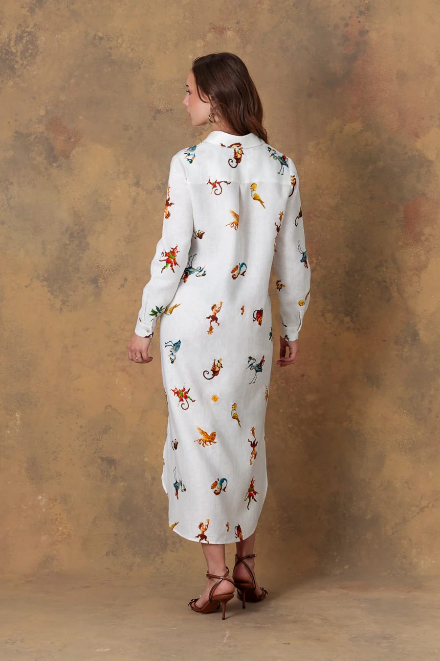 Women's dress linen panteon white - imagen 5