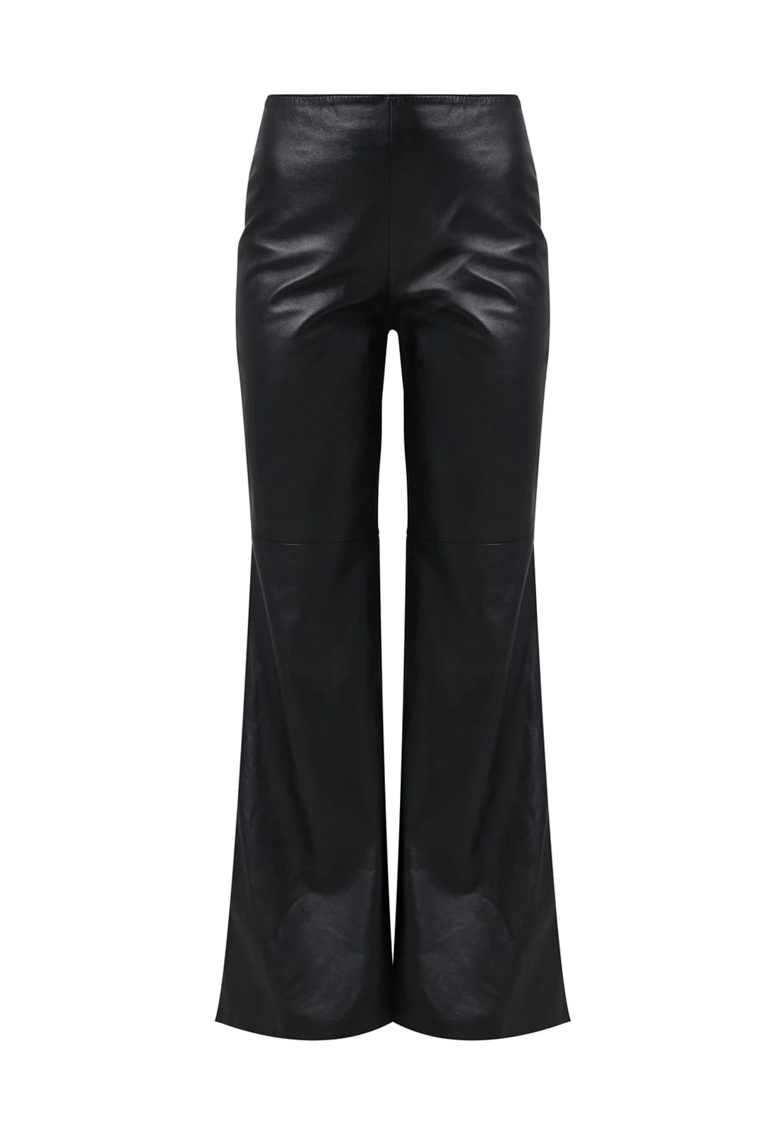 SEMI-FLARE LEATHER TROUSERS - imagen 1