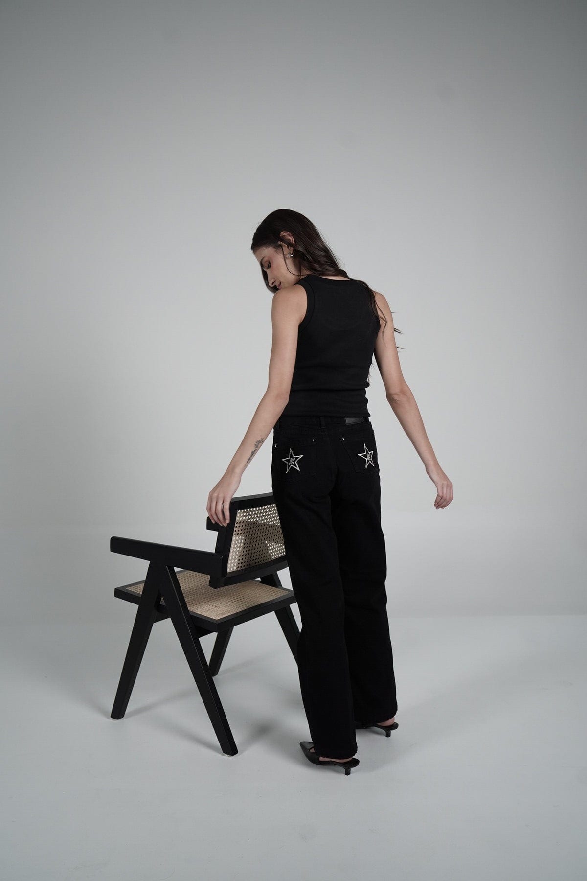 Double Star Black Jeans (Embroidered) - imagen 3