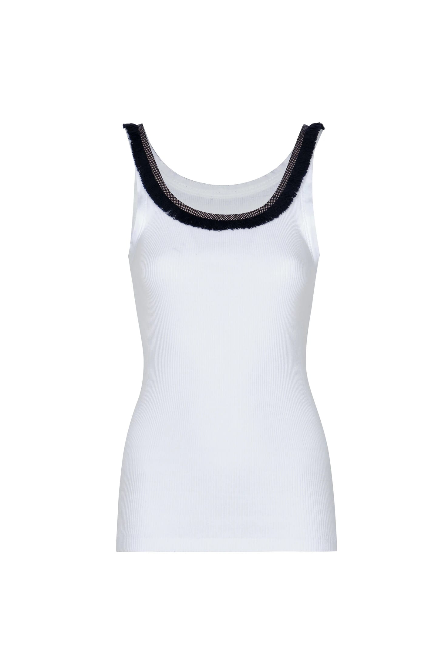 Coco Hand Embroidered Tank Top / White - imagen 1