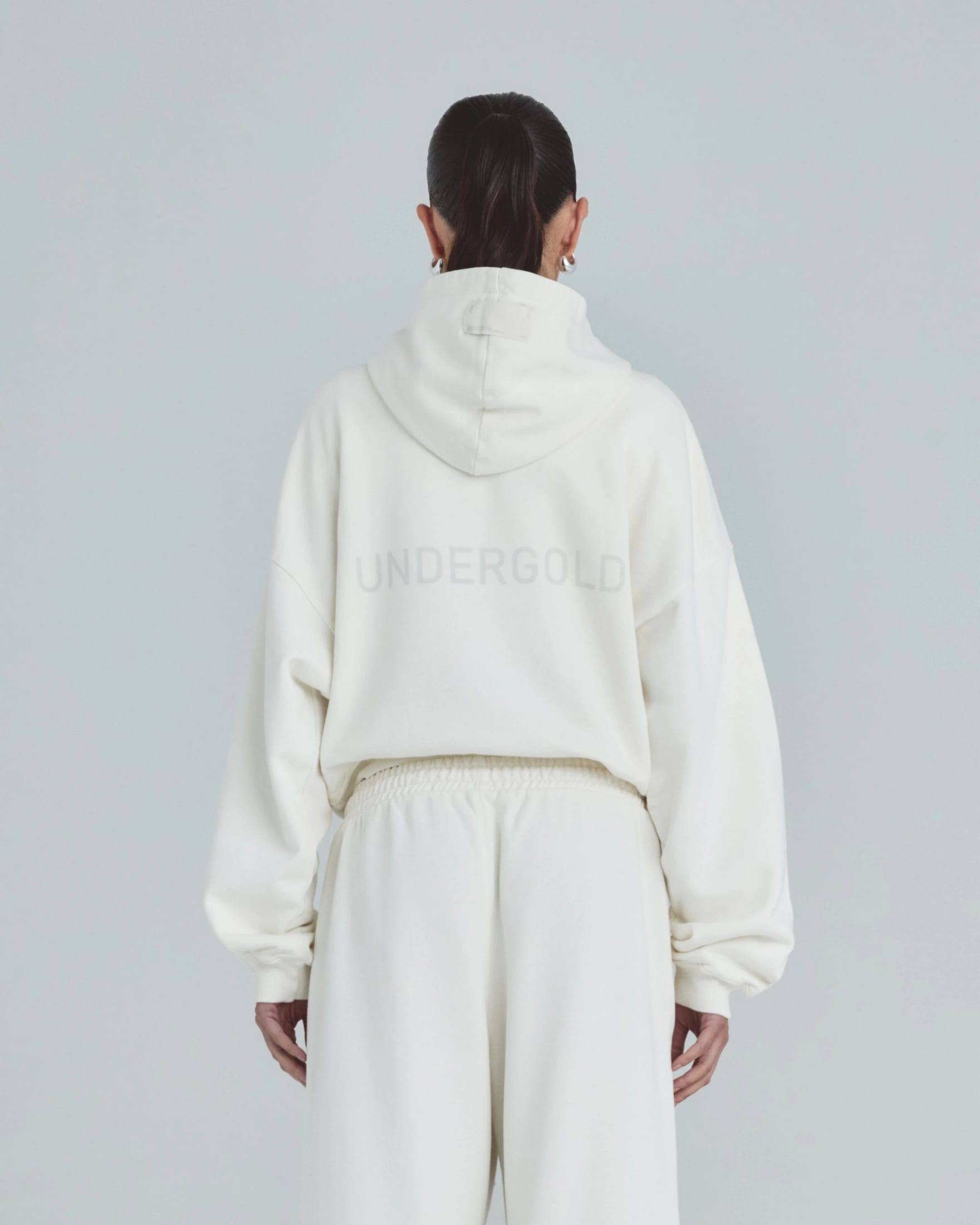 W Line Basic Boxy Fit Hoodie White - imagen 7